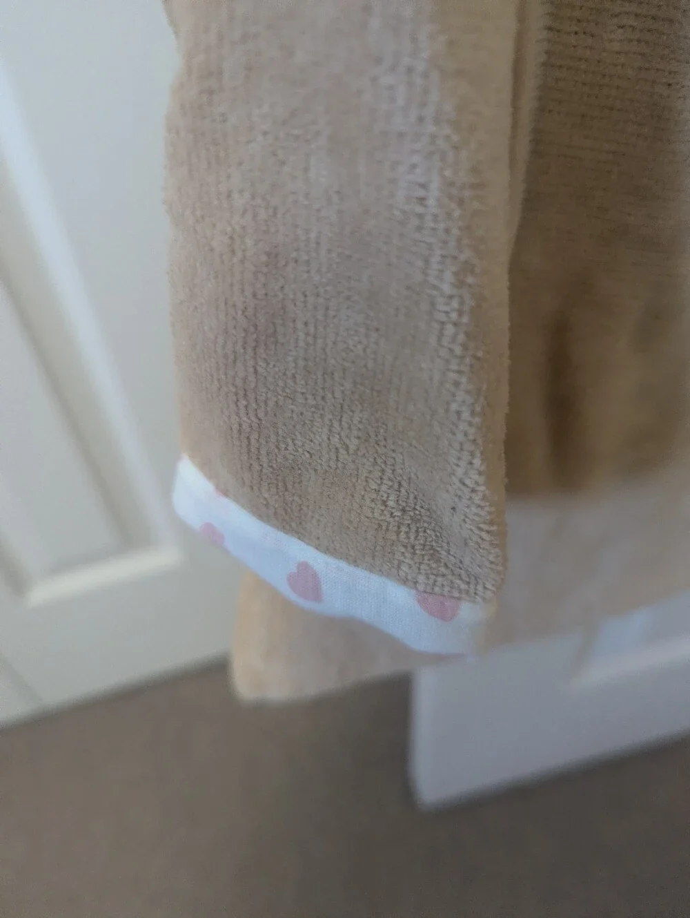 Baby Essentials Beige and Pink Deer Hooded Baby Robe